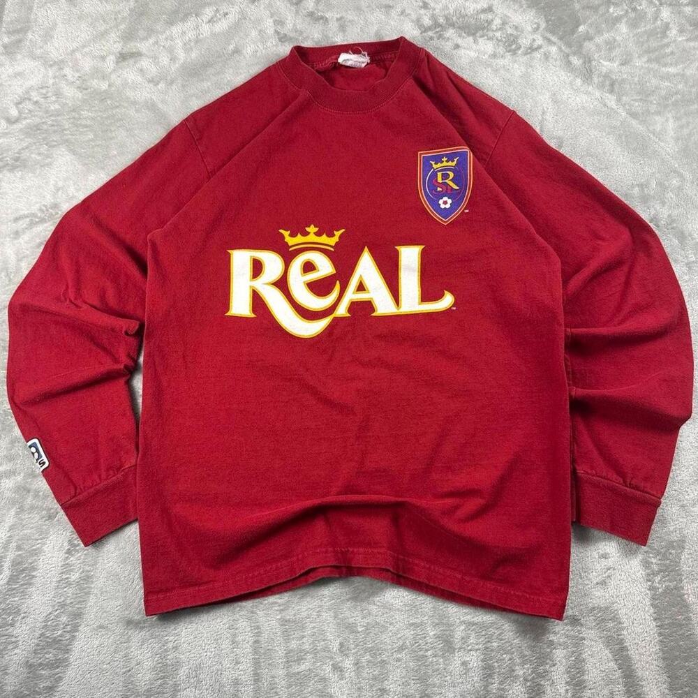 Vintage 2004 Real Salt Lake Shirt Mens Medium Red Long Sleeve MLS Soccer 05
